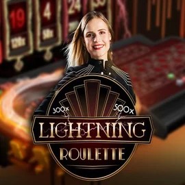 Lightning Roulette online game logo by Evolution on flagmanskasyno.pl